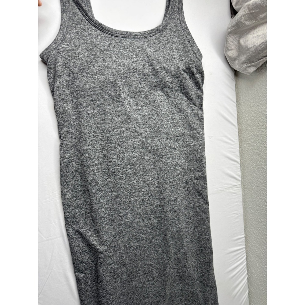 Vuori Womens Heathered Gray Scoop Neck Midi Tank Dress with Shelf Bra S VW606
